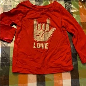 Cat & Jack red Love long sleeve shirt